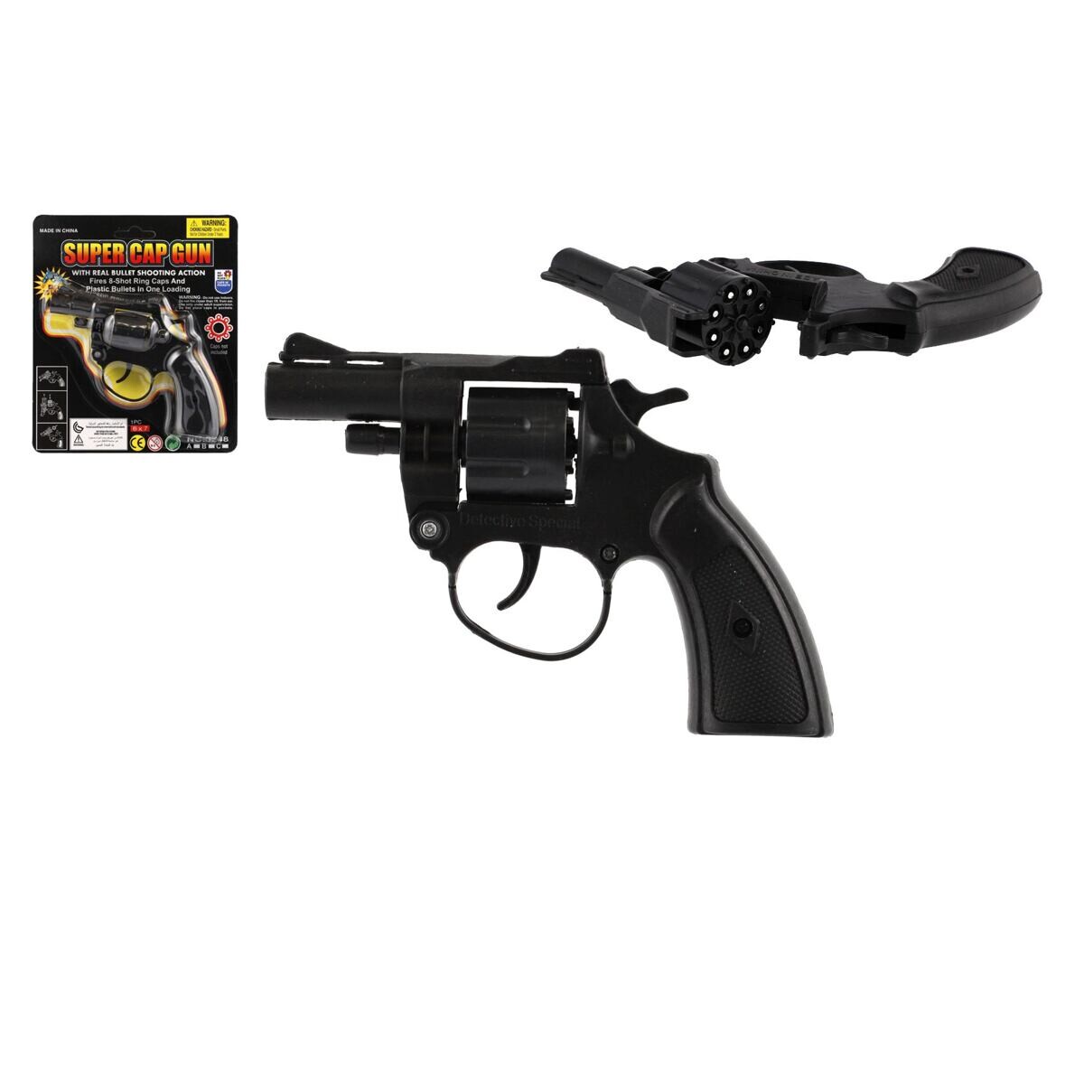 Teddies Revolver/pistole na kapsle 8 ran plast 13 cm