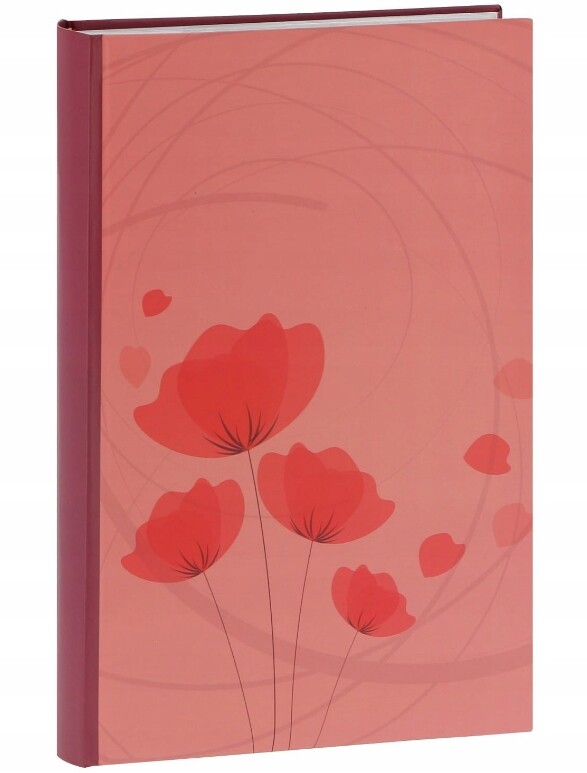 Album na fotografie vínově růžové s květinami, fotografie 11,5 x 15 cm