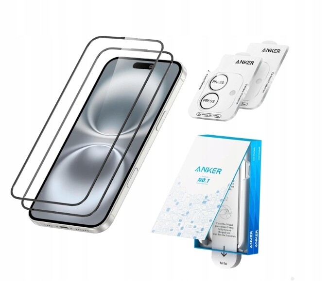Ochrana obrazovky a objektivů Anker Hd pro iPhone 16 (2-pack)