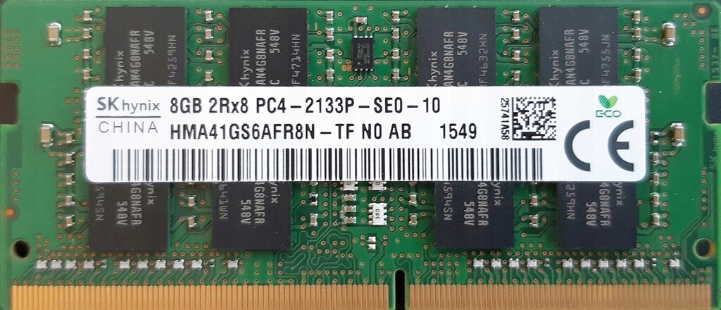 paměť Ram Hynix 8GB 2Rx8 PC4 2133- SE0-11 HMA41GS6AFR8N-TF No Ac