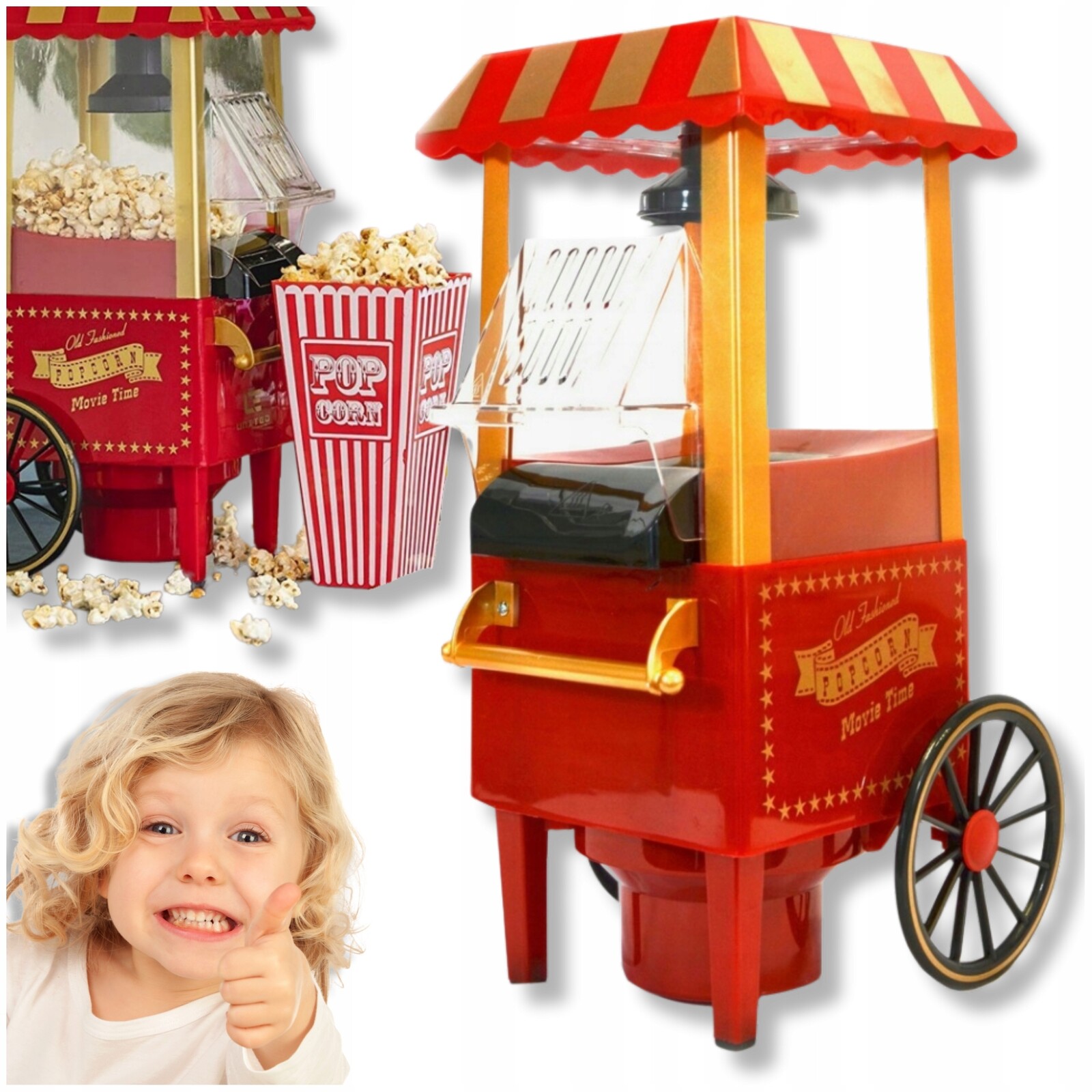 Stroj na popcorn Silný stroj Zařízení na výrobu popcornu Dárek