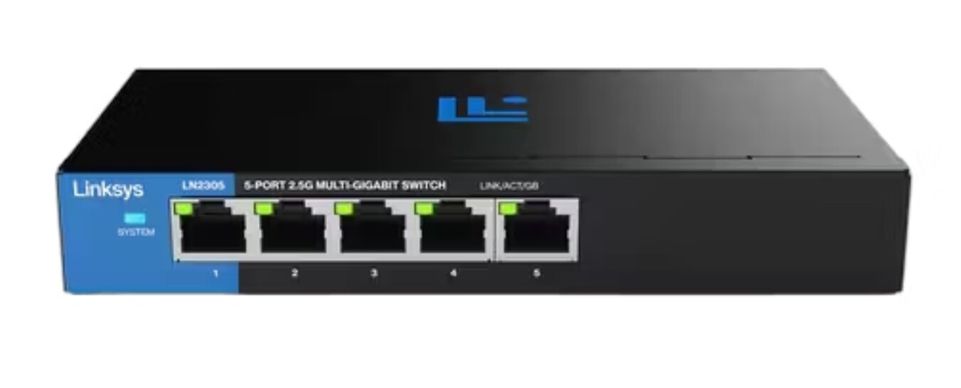 Přepínač Linksys Multi-Gig 2.5G Unmanaged 5-Port Switch LN2305