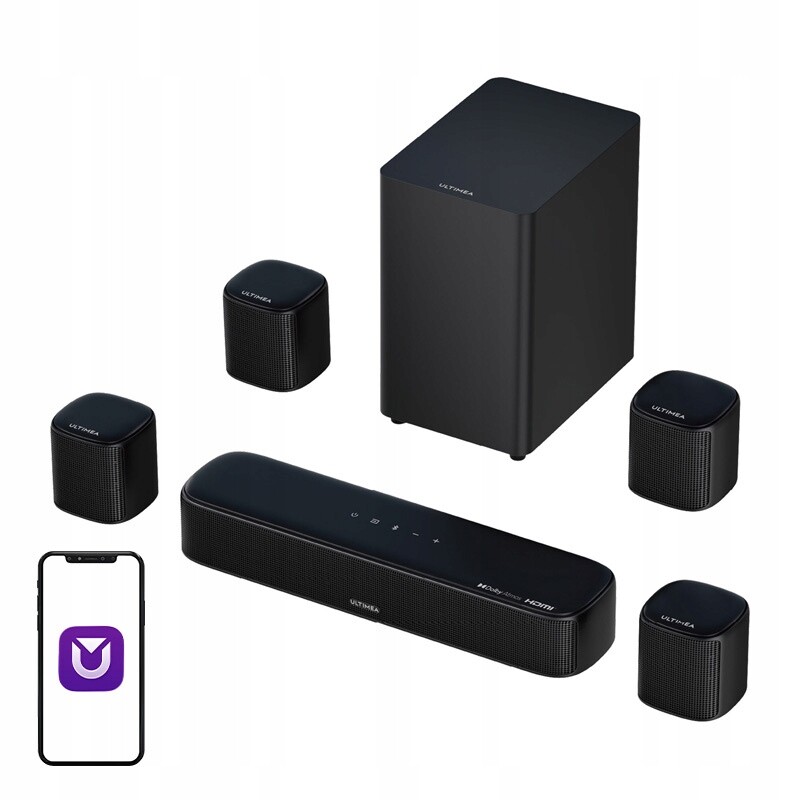 Ultimea Aura A60 Reproduktory Soundbar Subwoofer Domácí kino 7.1 s Dolby Atmos