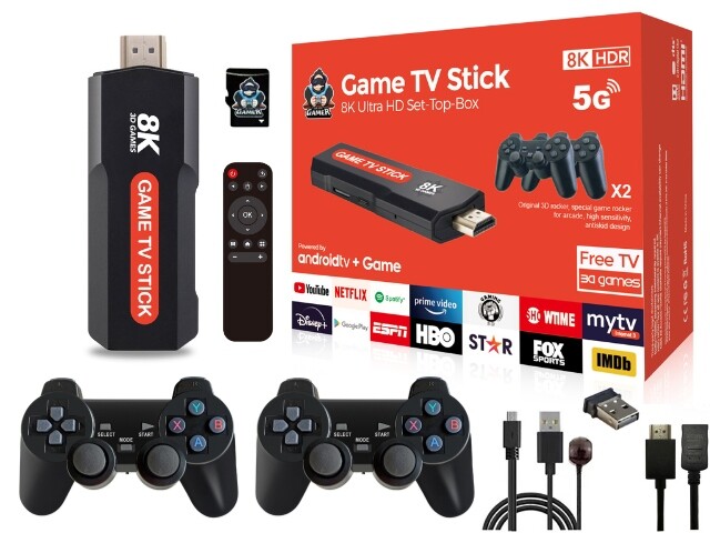 Retro konzole Hdmi Tv jako dárek pro 20000 her, 2x Android Smart Box 8K