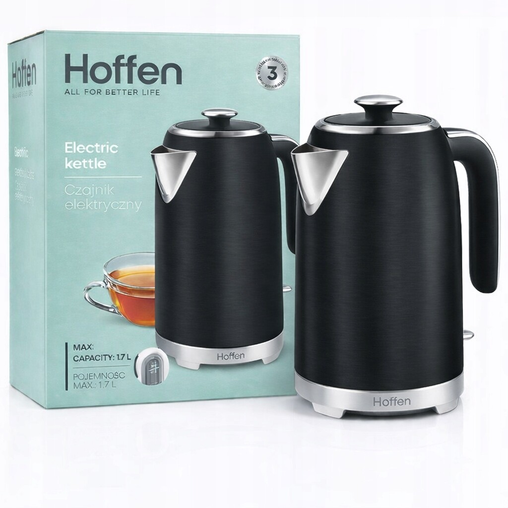 Elektrická Konvice Hoffen 1,7 L černá – Elegance A Funkčnost