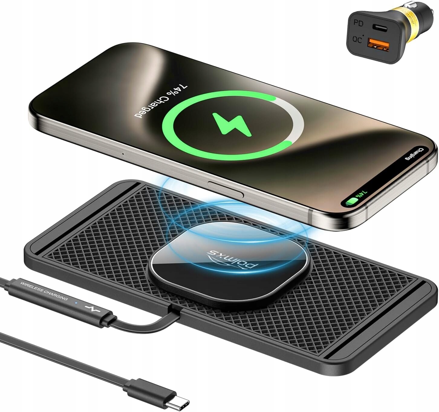 Bezdrátová magnetická automobilová 15 W