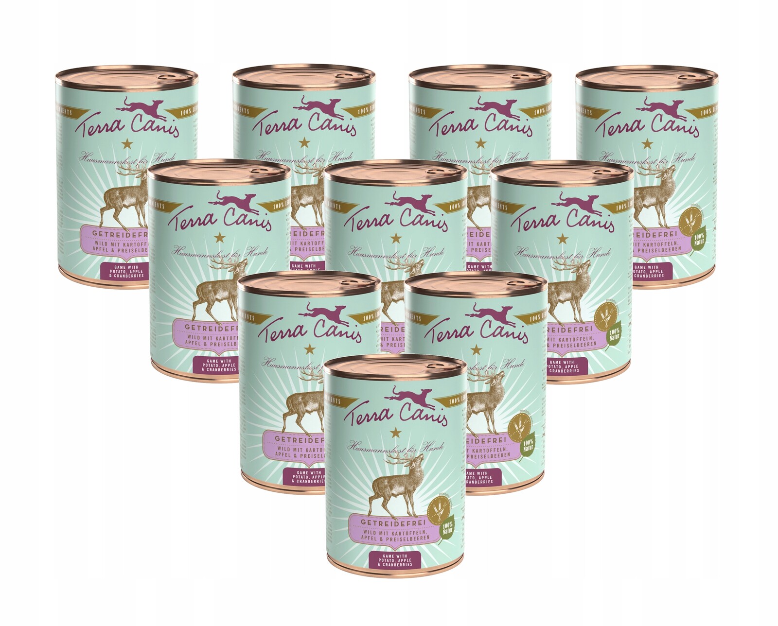 Terra Canis – Zvěřina s bramborami, jablkem a brusinkami 10 x 400 g