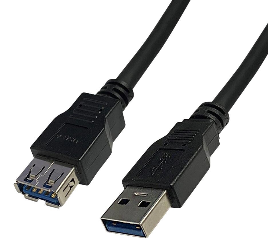 Videk 2490A-0.5 Usb Cable, 3.0 Type A Plug-Rcpt, 500Mm