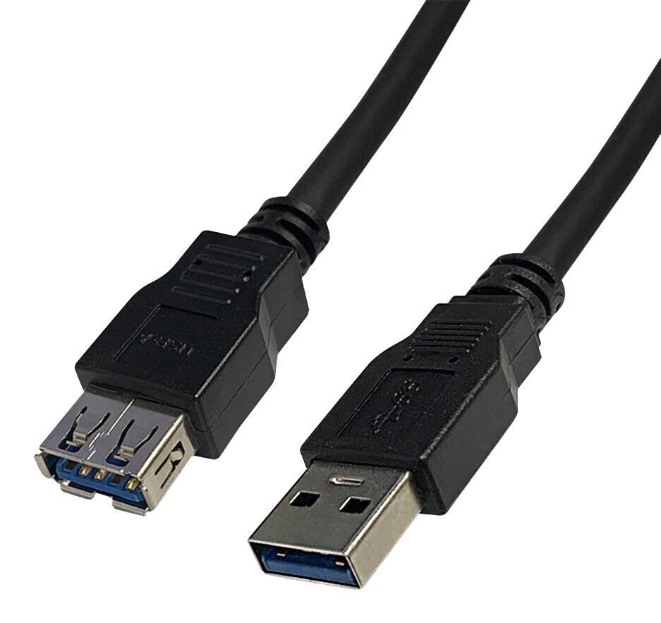 Videk 2490A-3 Usb Cable, 3.0 Type A Plug-Rcpt, 3M