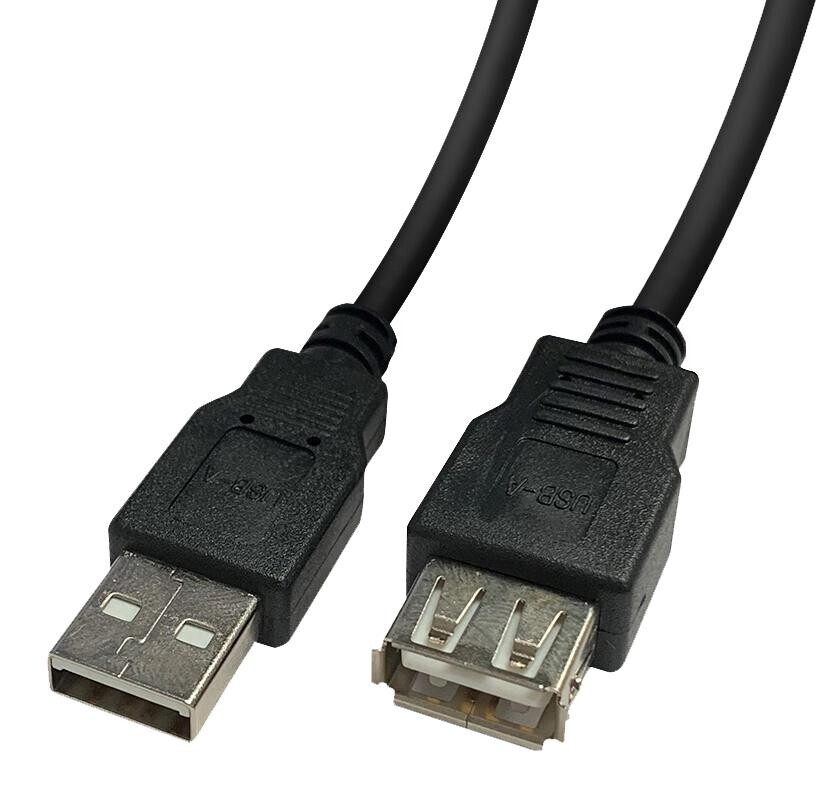 Videk 2490-1Bk Usb Cable, 2.0 Type A Plug-Rcpt, 1M, Blk