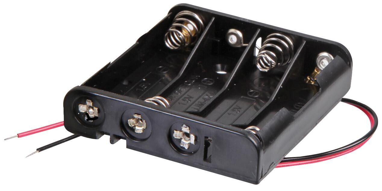 Multicomp Pro Mp006847 Battery Holder, 4 X Aaa, Wire Lead