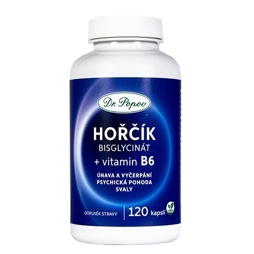 Hořčík Mg + vitamin B6, 120 kapslí Dr. Popov