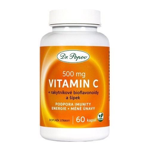 Vitamin C s rakytníkem a šípkem, 60 kapslí Dr. Popov