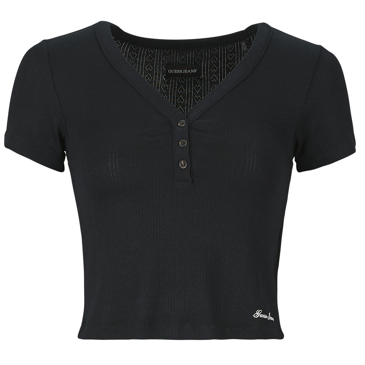 Guess  GJ POINTELLE SS HENLEY  Černá
