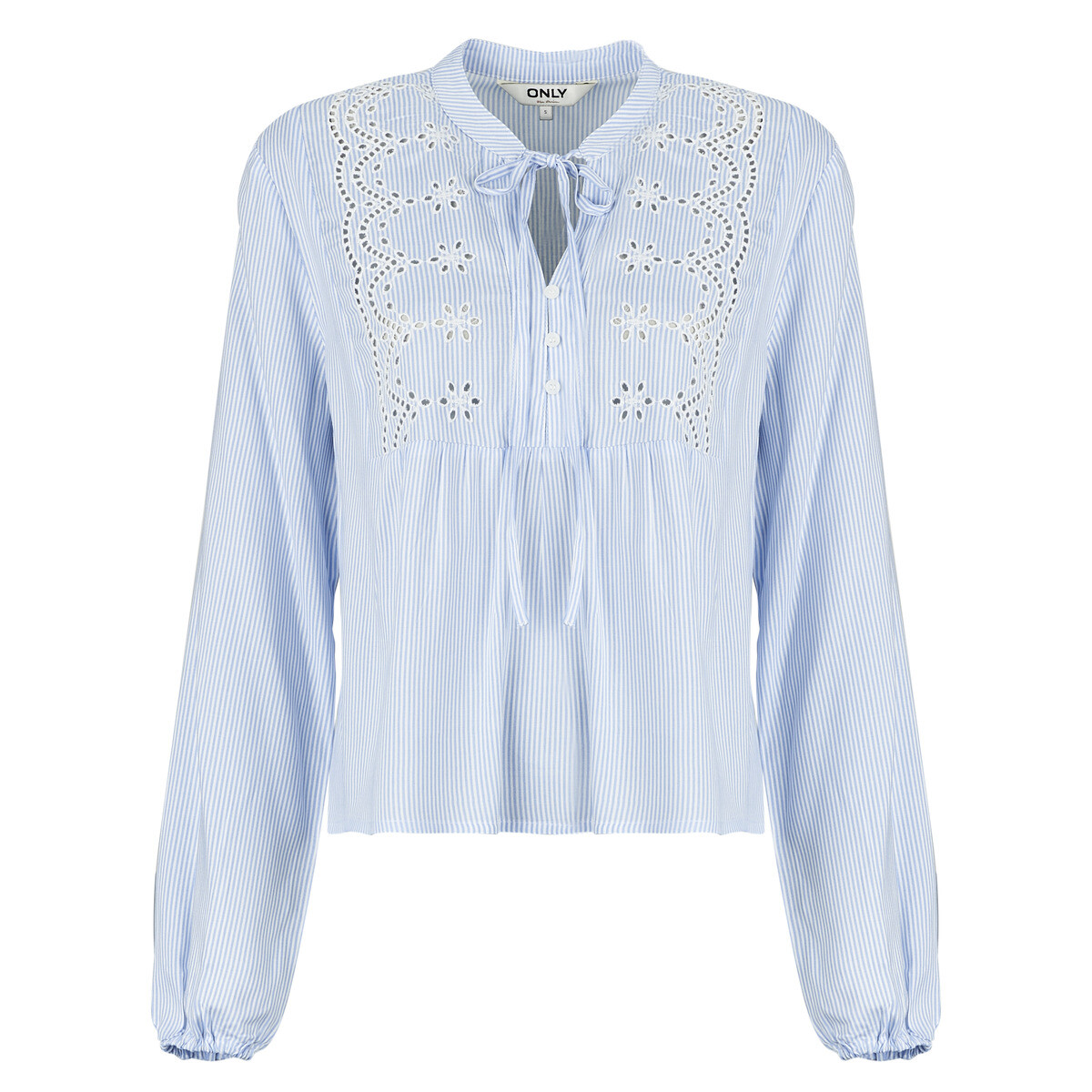 Only  ONLLENNYO LS EMBROID V-NECK  Modrá