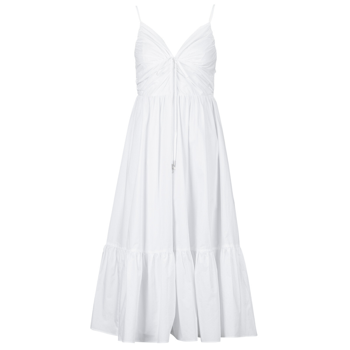 MICHAEL Michael Kors  POPLIN MIDI DRESS  Bílá