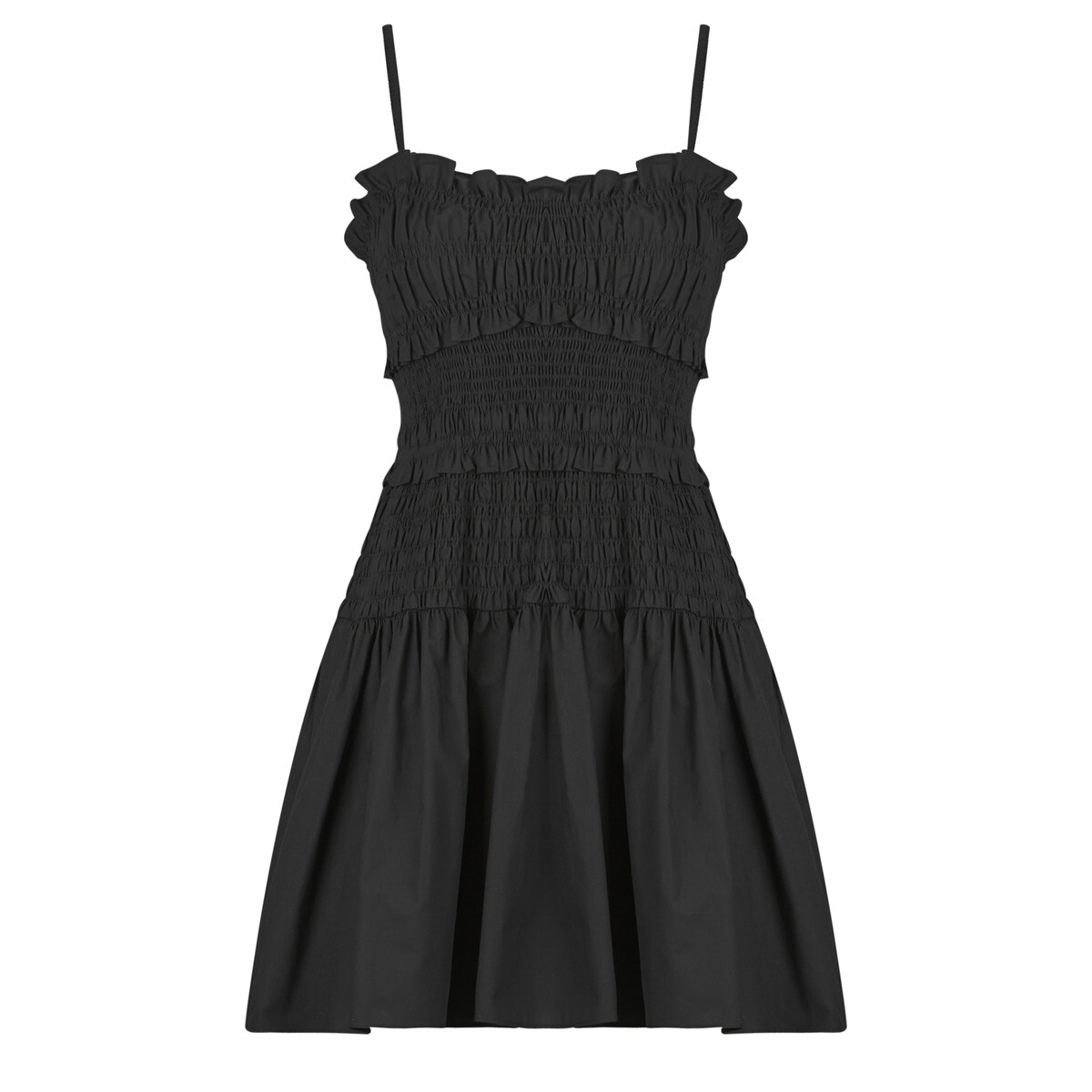 MICHAEL Michael Kors  POPLIN SMOCKED MINI DRESS  Černá