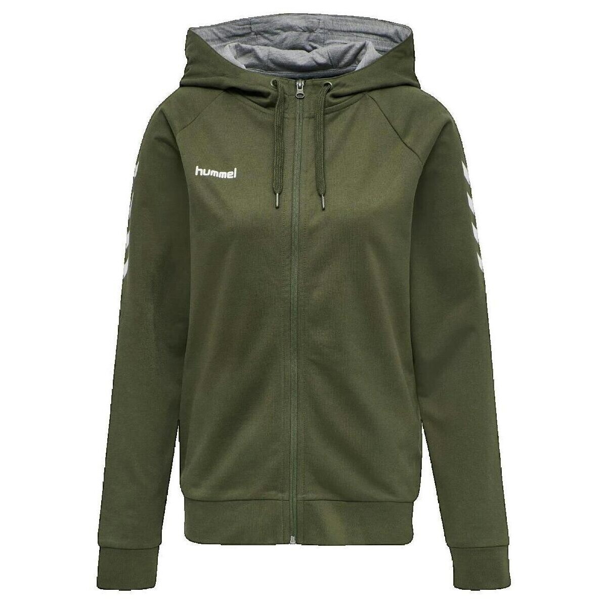 hummel  Sweatshirt  HMLGO COTTON ZIP HOODIE vert  Zelená
