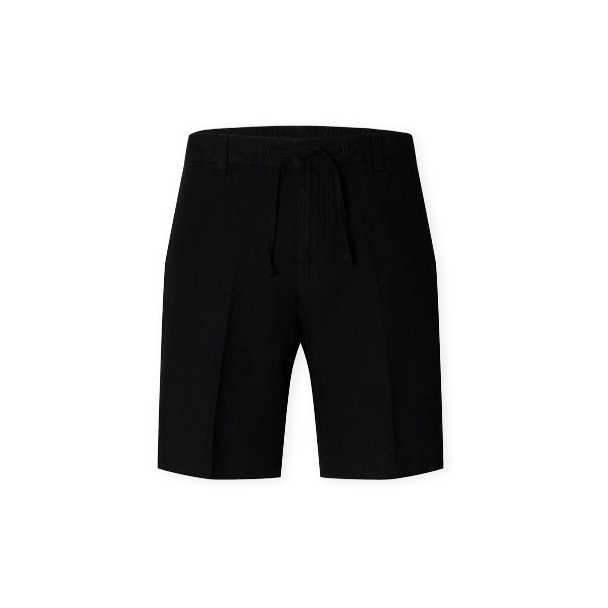 Selected  Noos Regular-Leroy Linen Shorts - Black  Černá