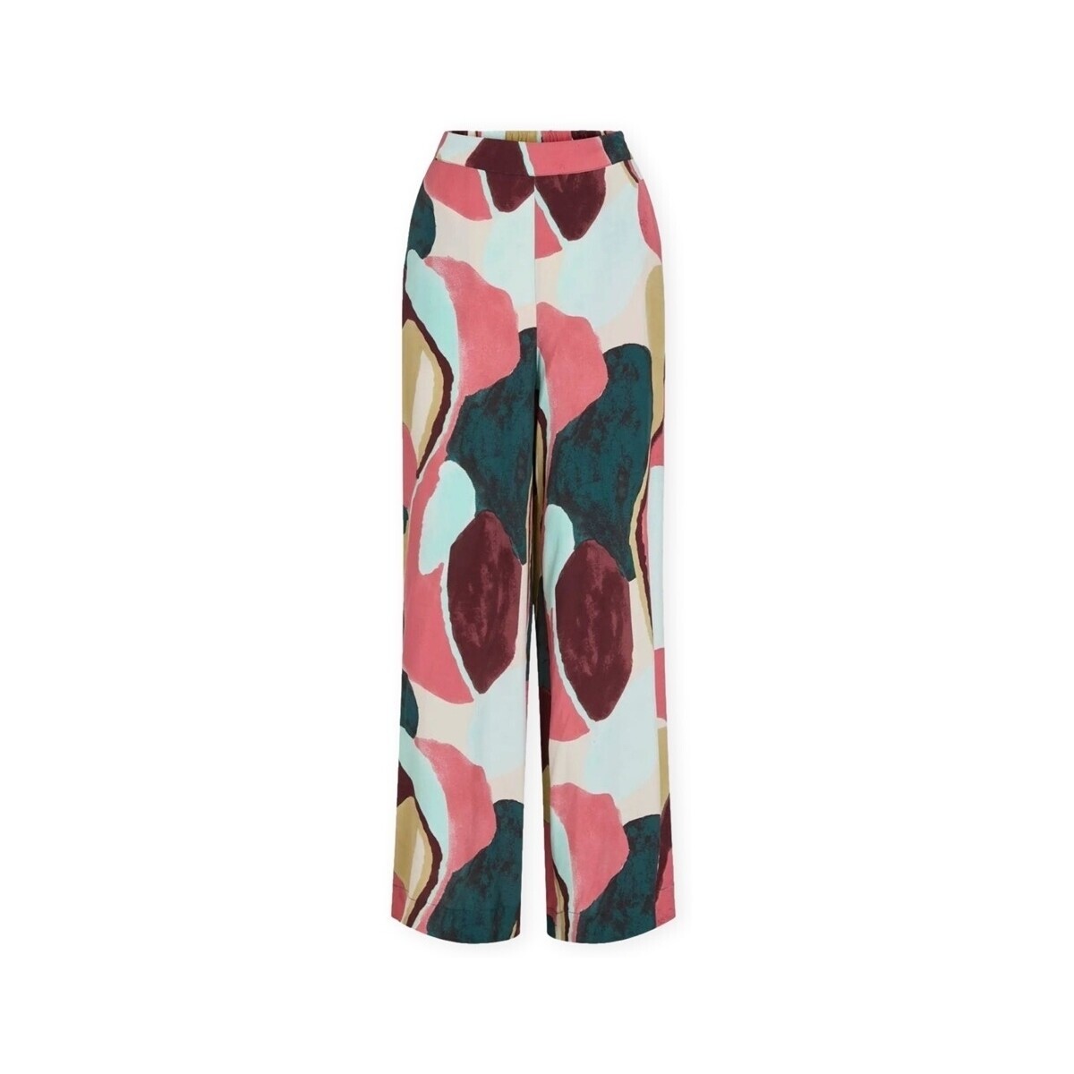 Vila  Lulu Kai Wide Trousers - Holly Berry/Multicolor  ruznobarevne