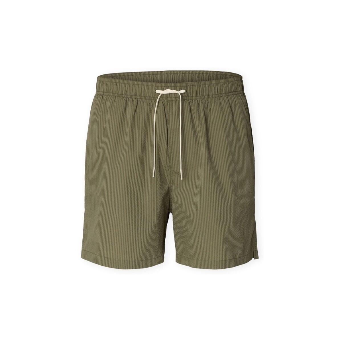 Selected  Cooper-Seersucker Swim Trunks - Deep Lichen Green  Zelená