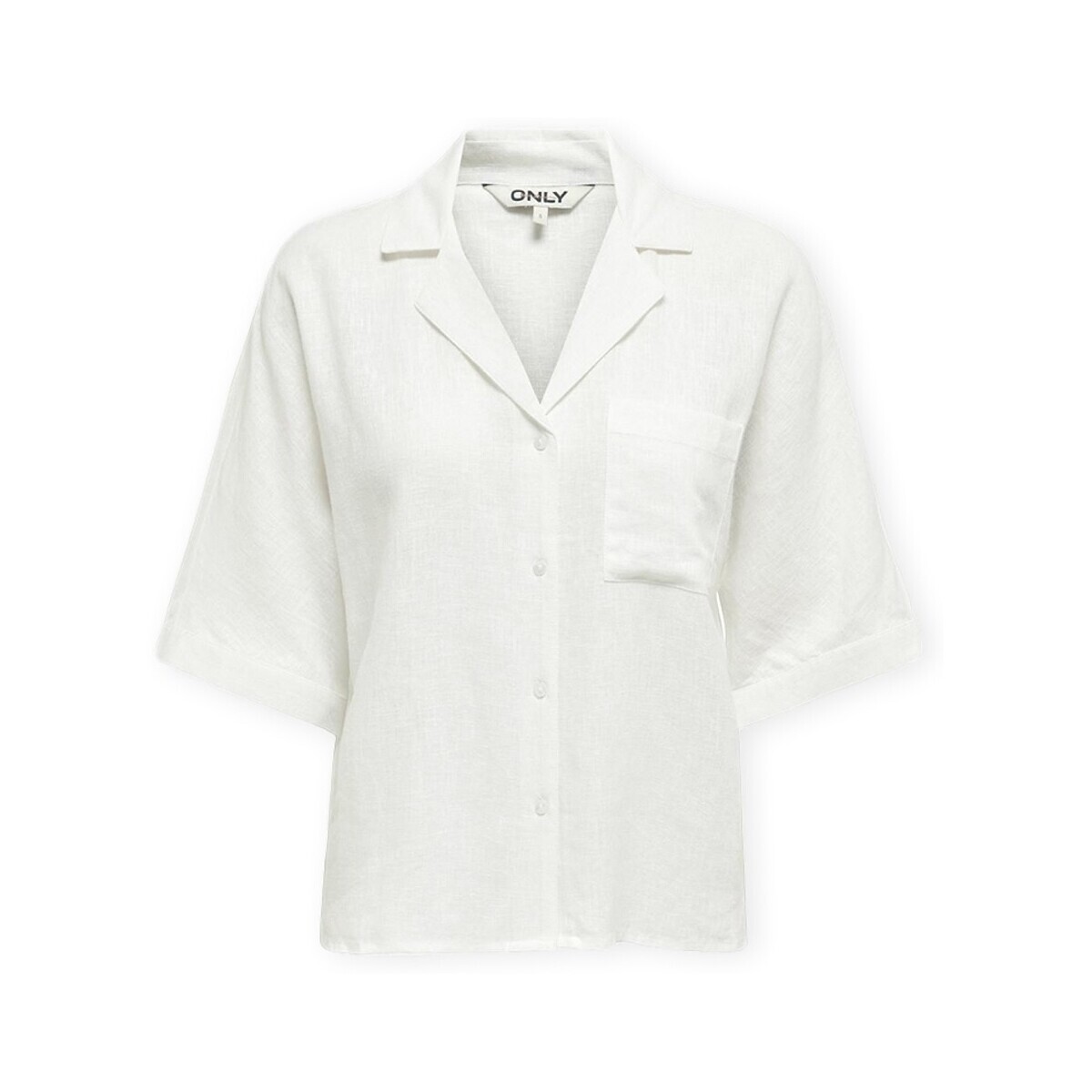 Only  Noos Bruxelles Linen Shirt - Bright White  Bílá