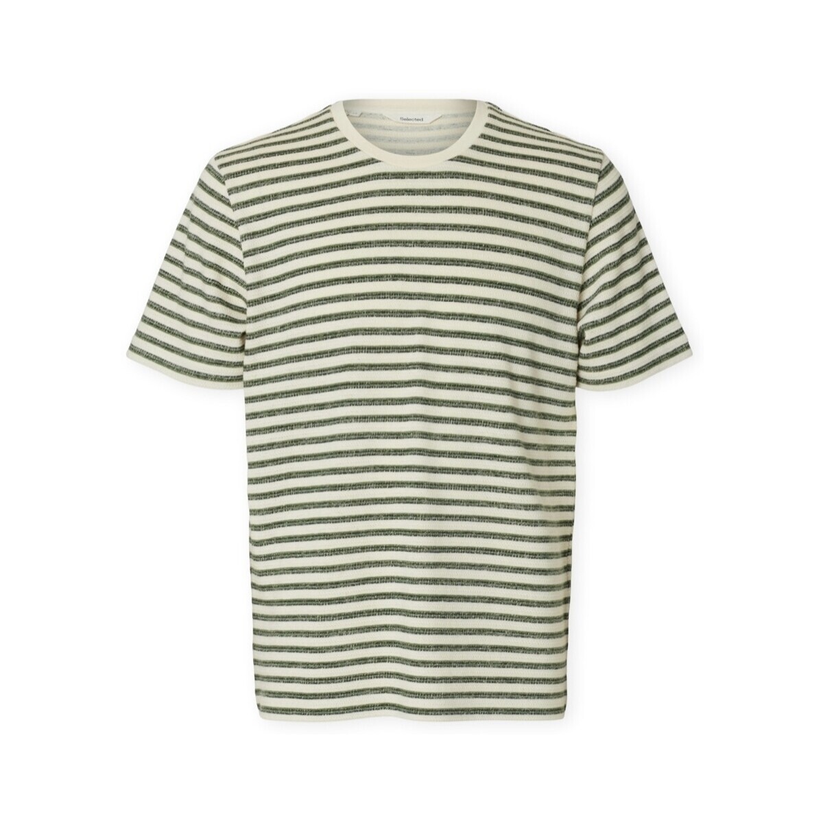 Selected  T-Shirt Kevin Stripe - Egret/Sky Captain  Béžová