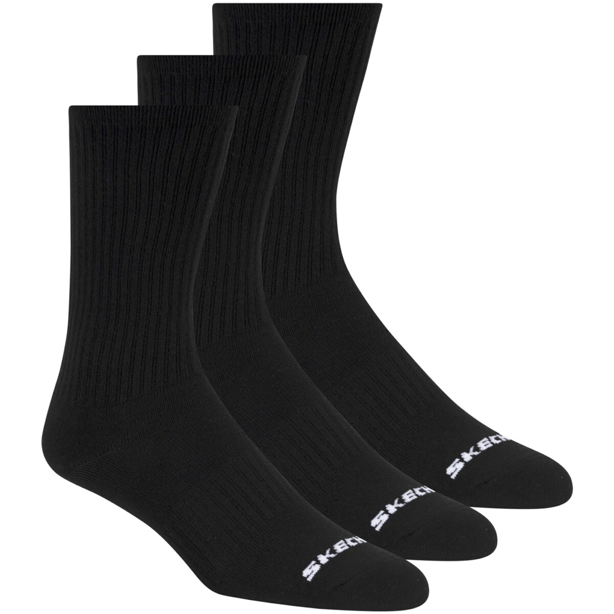 Skechers  3pk Unisex Non Terry Crew  Černá