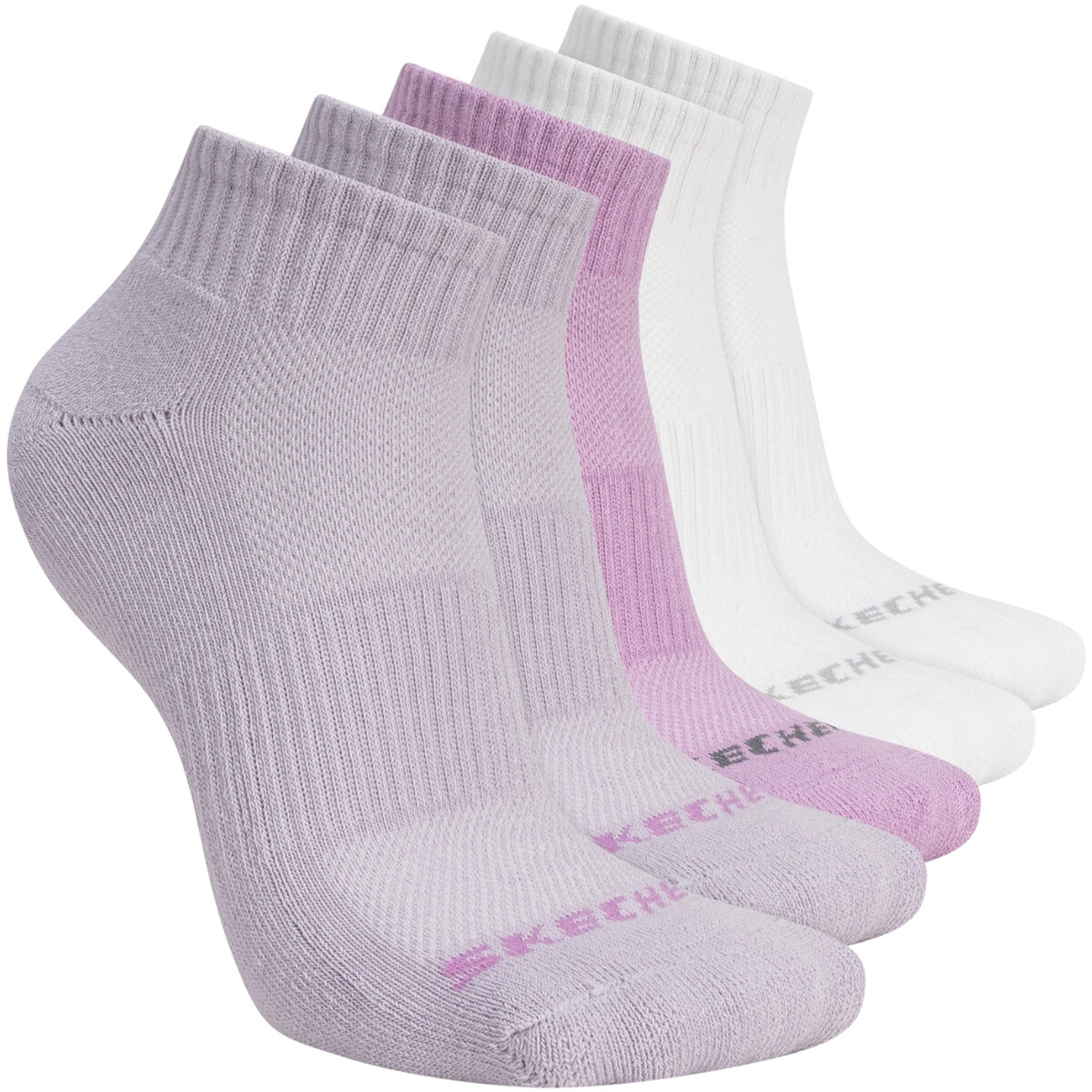 Skechers  5pk Unisex 1/2 Terry Qtr Crew  Fialová