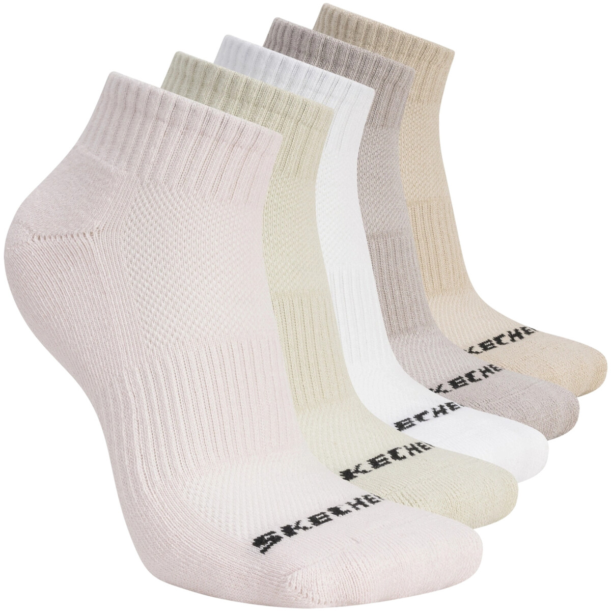 Skechers  5pk Unisex 1/2 Terry Qtr Crew  Růžová