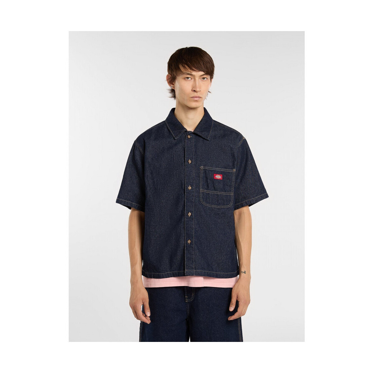 Dickies  Denim shirt ss  Modrá