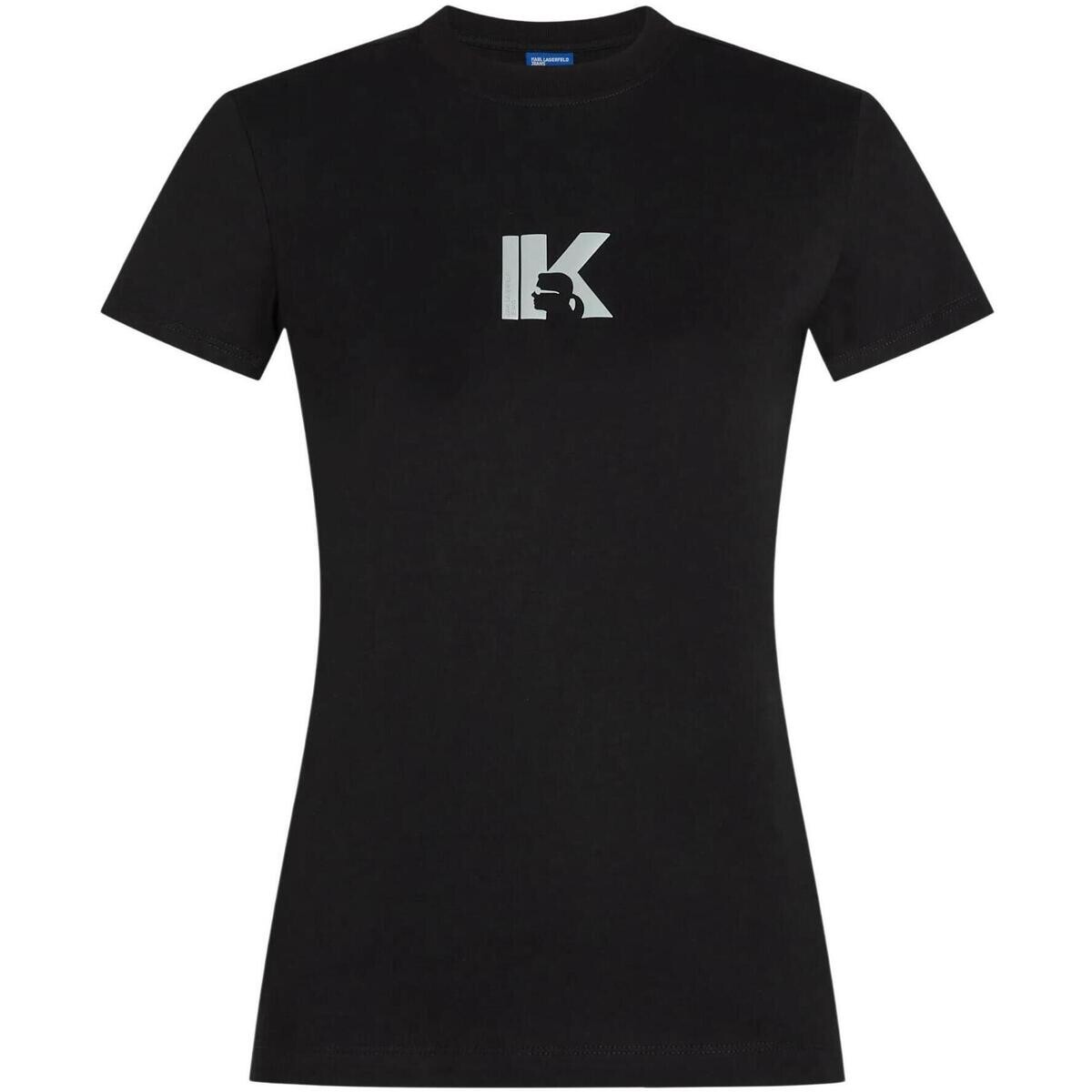 Karl Lagerfeld  KLJ Slim Ss K Logo Tee B2W17064  Černá