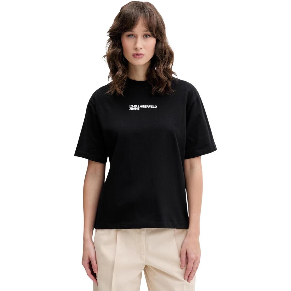 Karl Lagerfeld KLJ Reg Ss Frame Tee B2W17069 Černá