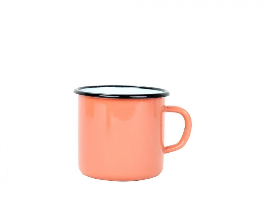 Hrnek smalt 370ml ¤8cm hladký  CZ korálová