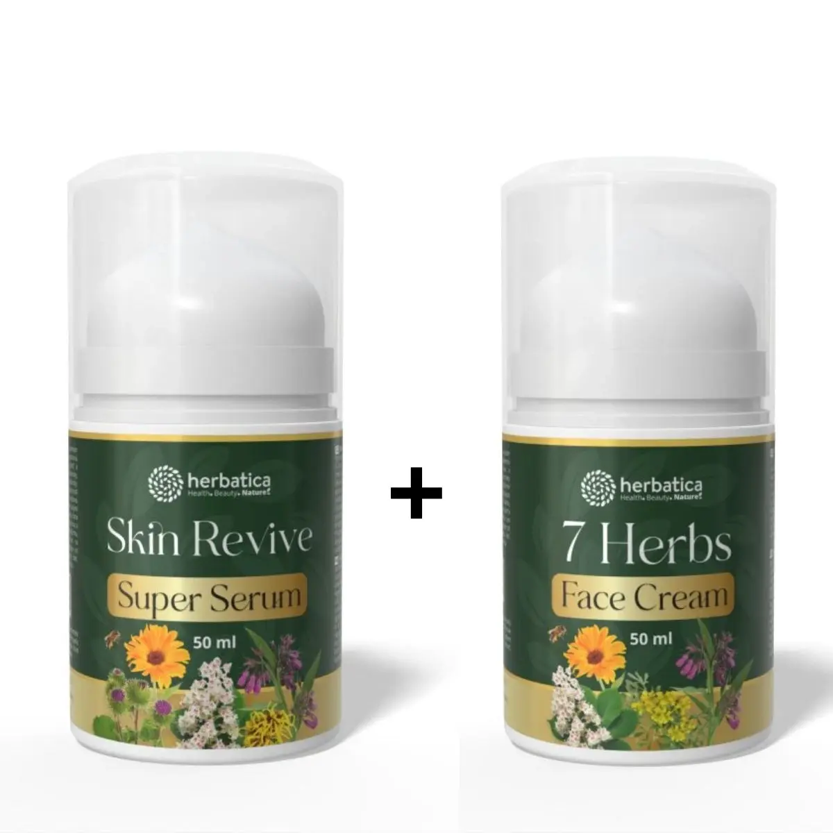 Herbatica Zvýhodněný set: Anti-Age Duo – Skin Revive SuperSerum + 7 Herbs Face Cream