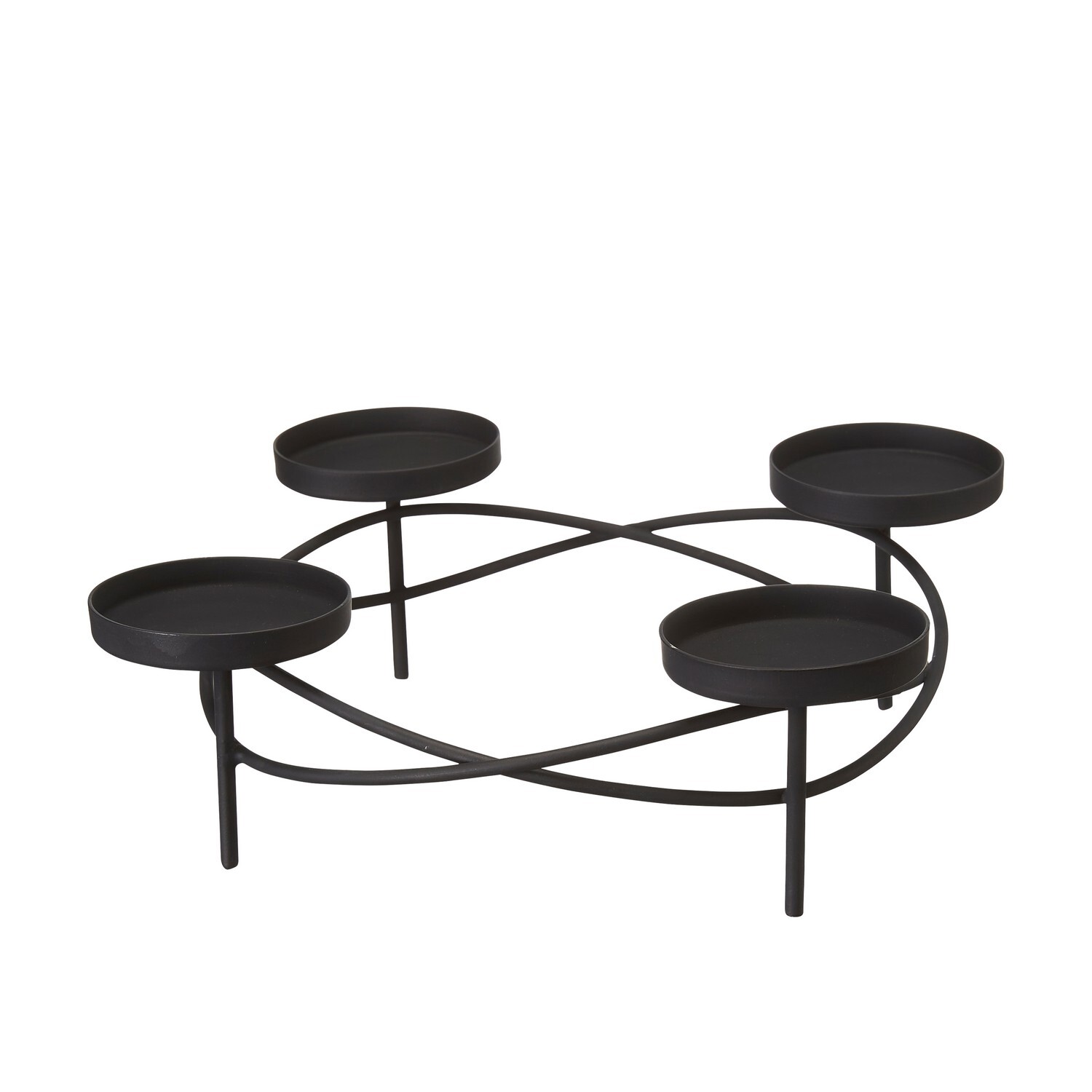 Svícen na 4 svíčky průměr 33 cm Wikholm Form RAJNI - černý