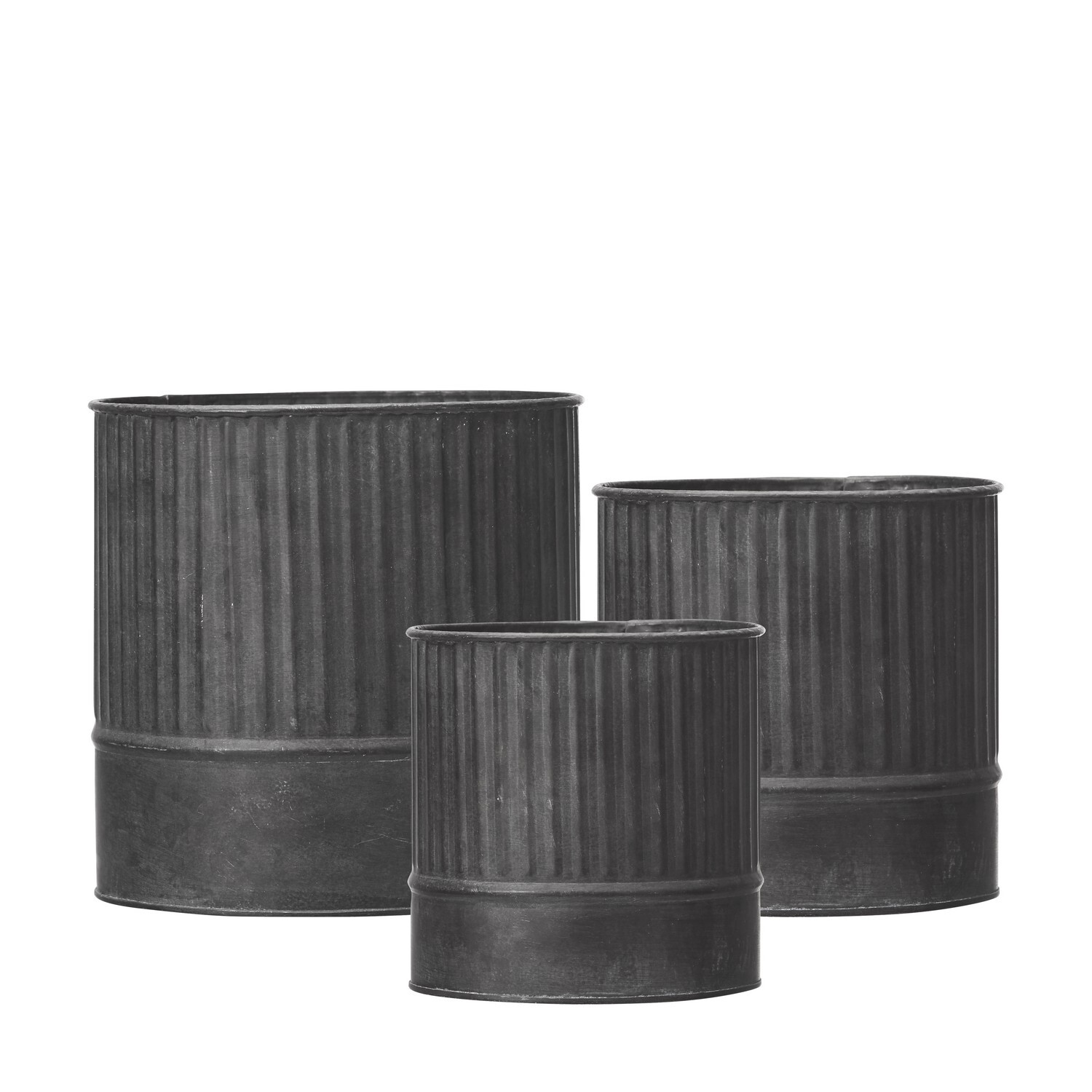 Kovové obaly na květináče 3 ks Wikholm Form AMIRA - černé