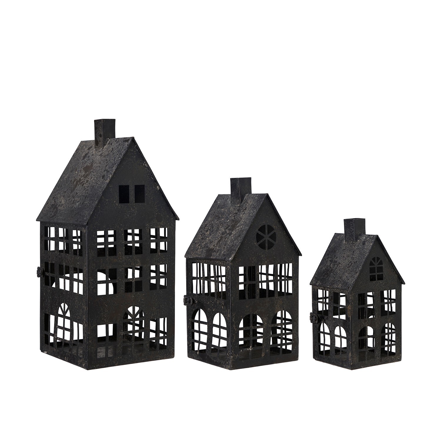 Kovová dekorace domeček 3 ks Wikholm Form HOUSE - černá
