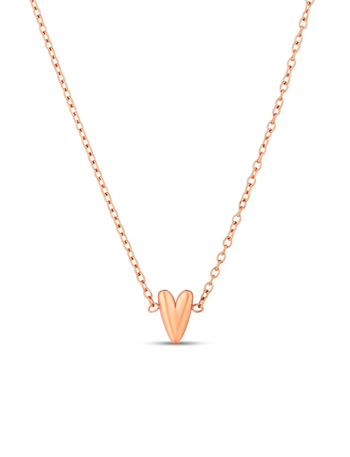 Vuch Ocelový náhrdelník s designovým srdcem Amora Rose Gold