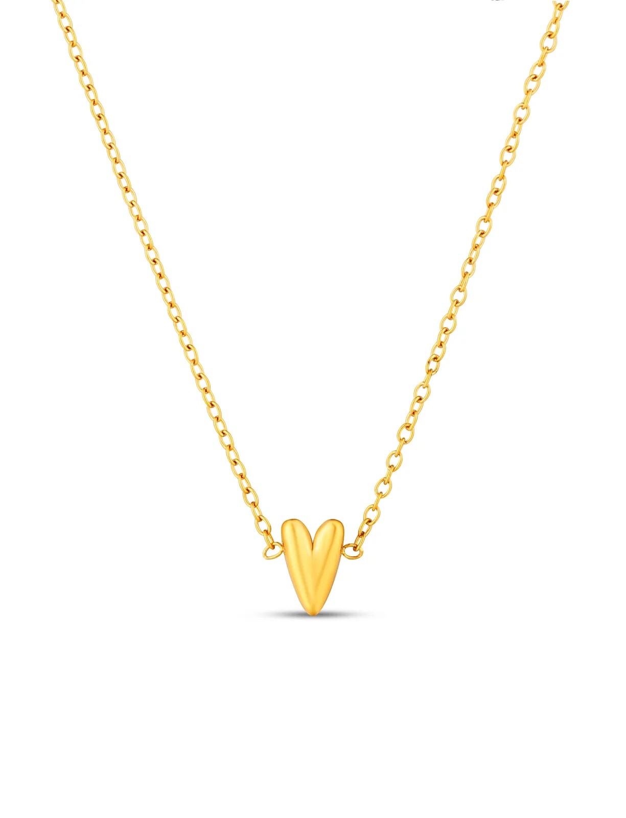 Vuch Ocelový náhrdelník s designovým srdcem Amora Gold