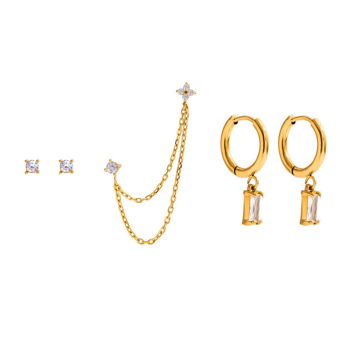 Troli Elegantní sada pozlacených náušnic VJDE0307064