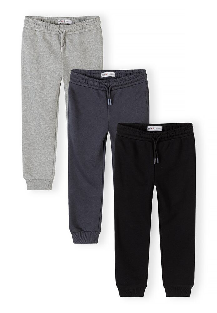 Tepláky slim-fit s elastickým pasem a stahovací šňůrkou 3pack Minoti 29FLEECE287 - 104/110 | 4/5let