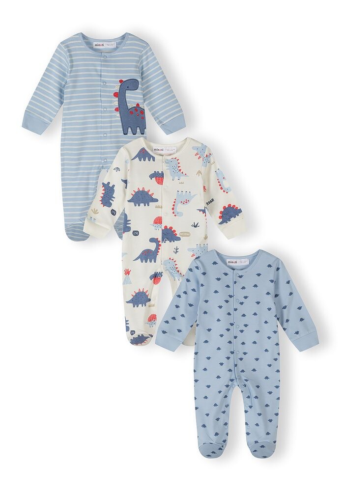 Kojenecký overal 3pack Minoti 28BABYPACK25 modrá - 56/62 | 0/3m