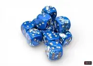 Chessex Dice Set Brush Wavebreak/Gold 16mm D6 (12x)