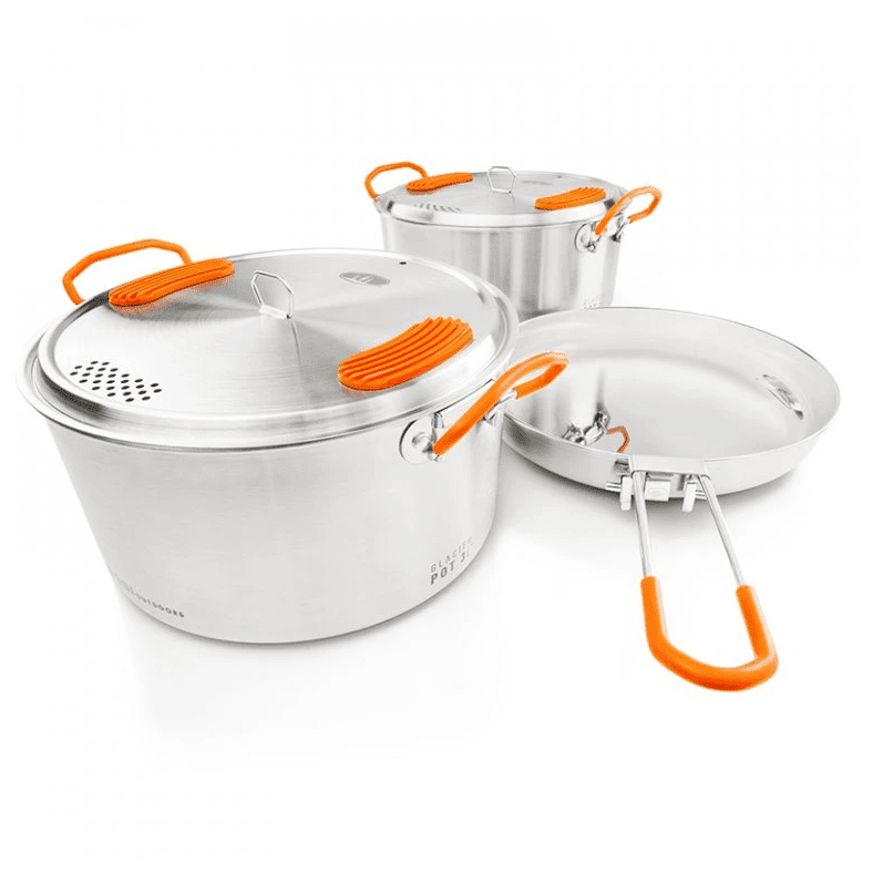 Sada nádobí GSI Outdoors Glacier Stainless Base Camper Medium Barva: stříbrná