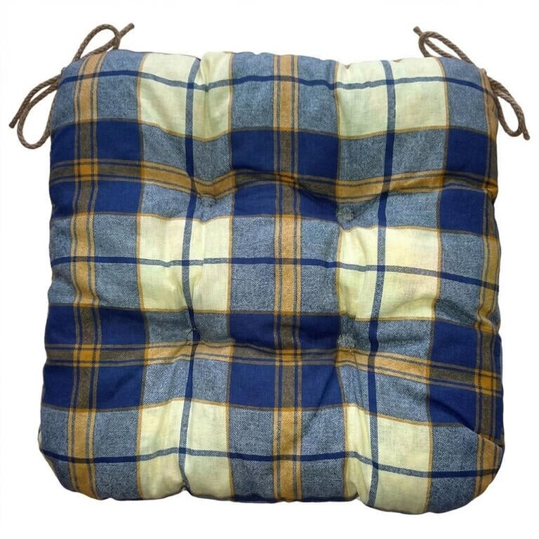 Podsedák na židli BRAMBERK KÁRO žluto-modrá