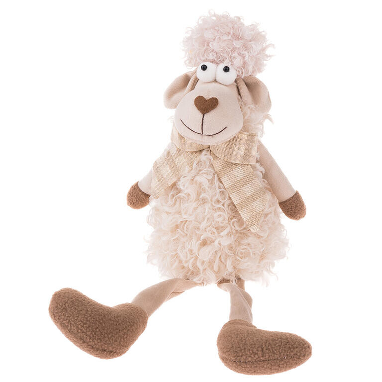 Textilní dekorace OVEČKA sedící 36 cm