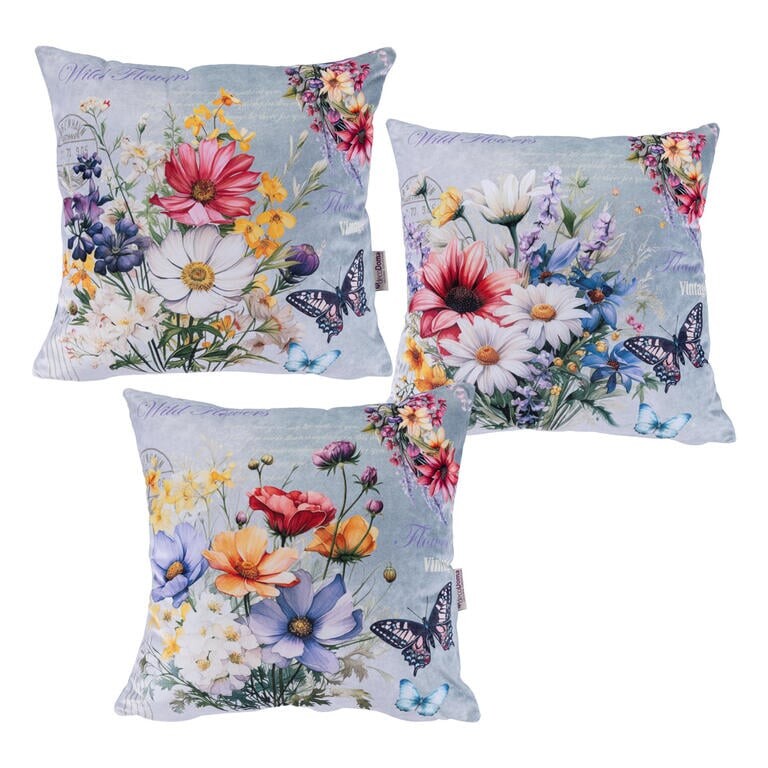 Sada 3 ks povlaků na polštářky SPRING FLOWERS 45 x 45 cm