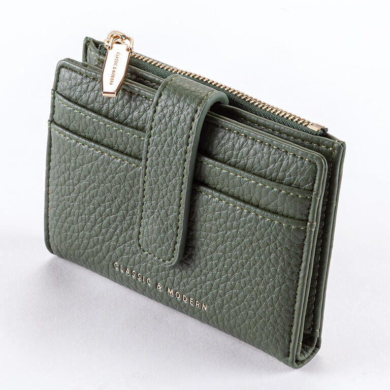 Malá peněženka se sponou olivová