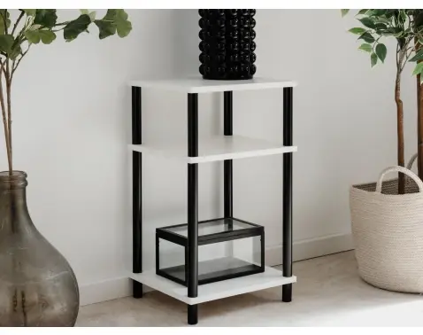 Úzký regál/odkládací stolek Theo, bílý